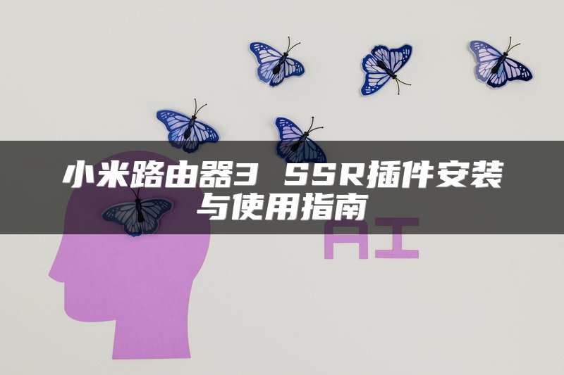 小米路由器3 SSR插件安装与使用指南